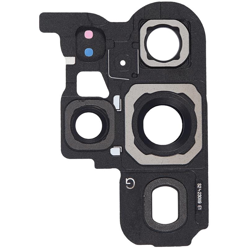 Lente de camara trasera con aro de bisel para Samsung Galaxy S23 Ultra 5G (Cream)