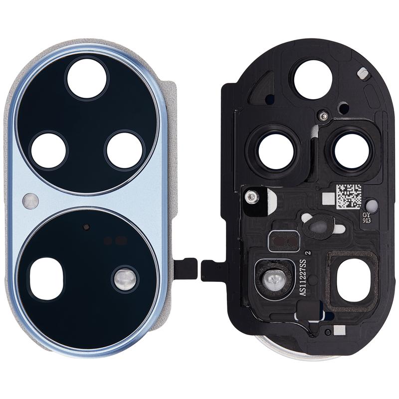 Lente de camara trasera con soporte para Huawei P50 Pro (Azul)