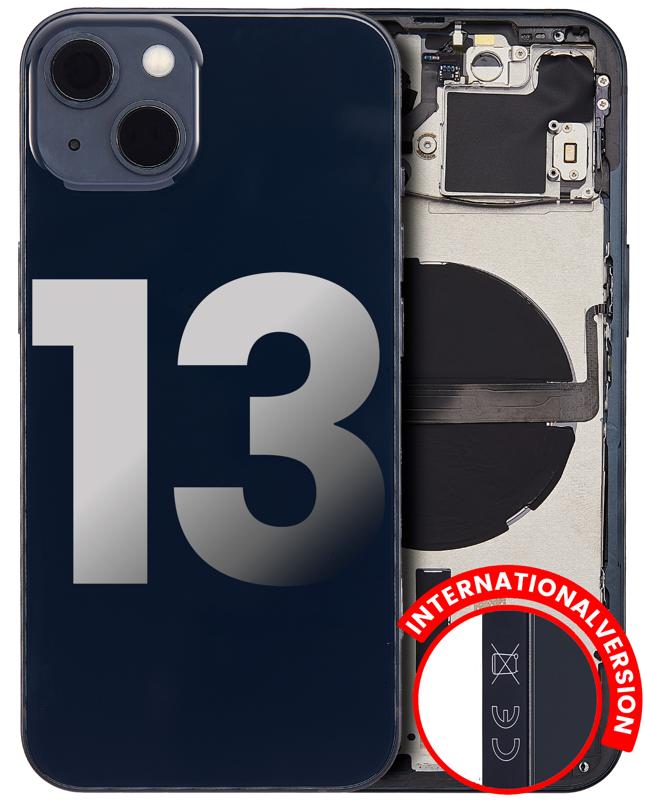 Tapa trasera para iPhone 13 con componentes pequeños pre-instalados (Versión Internacional) (Original Usado: Grado B) (Medianoche)