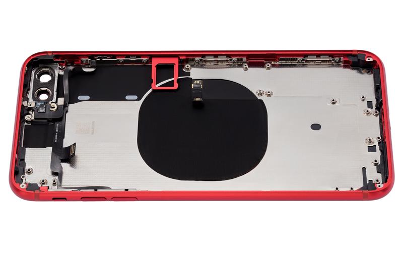 Tapa trasera para iPhone 8 Plus con componentes pequenos pre-instalados (Rojo)