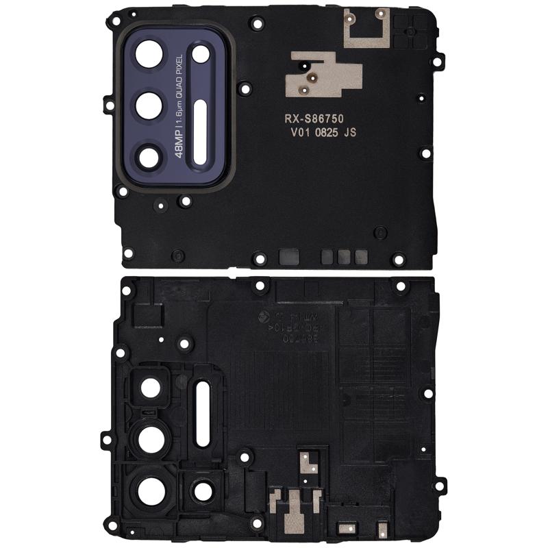 Cubierta de antena con lente de camara trasera para Motorola Moto G Stylus 6.8" (XT2115 / 2021) (Negro Aurora)