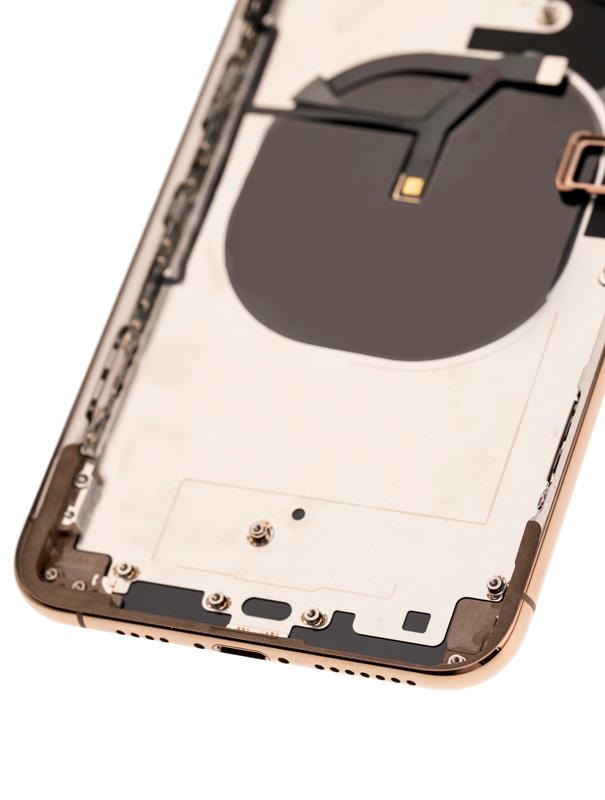 Tapa trasera con componentes pequenos pre-instalados para iPhone XS Max (Usada original: Grado C) (Dorado)