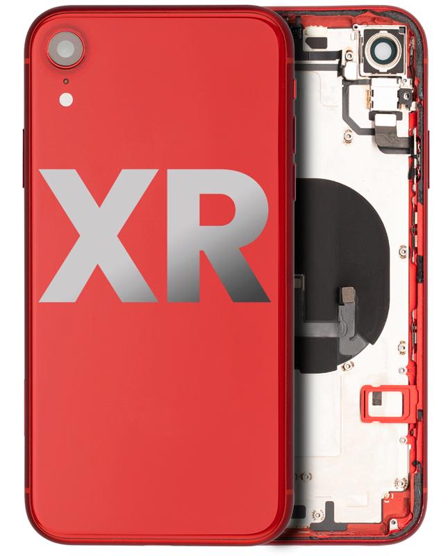 Tapa trasera con componentes pequeños pre-instalados para iPhone XR (Original usado: Grado C) (Rojo)