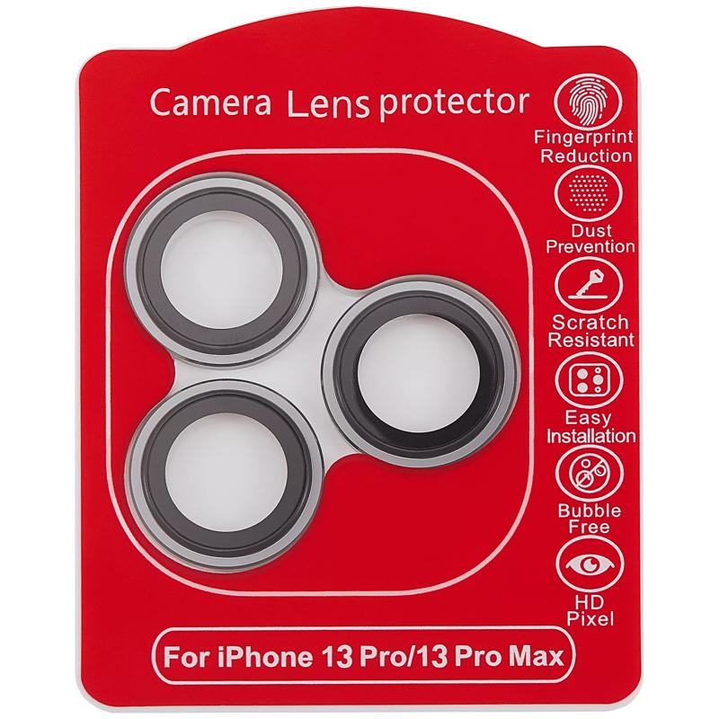 Protector de lente de camara Casper para iPhone 13 Pro / 13 Pro Max (Gris) (Transparente)