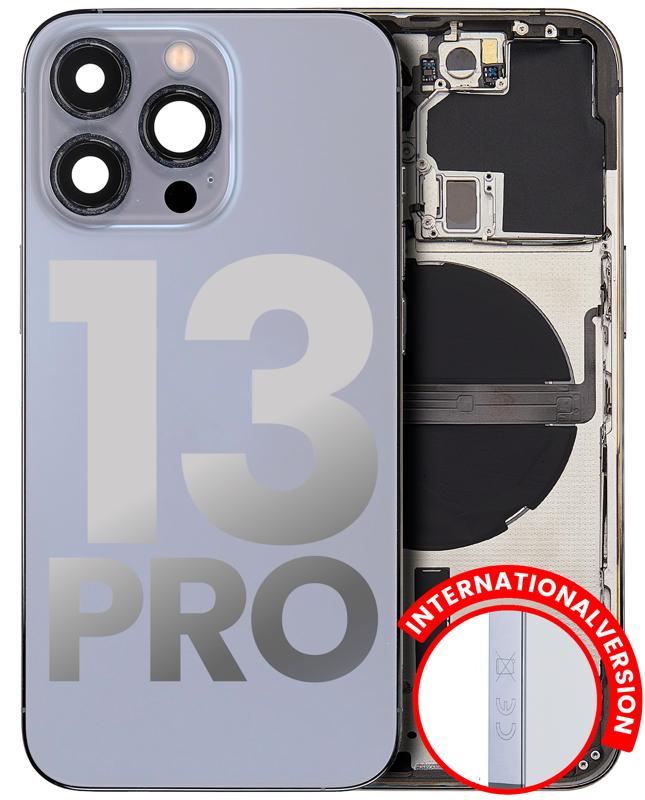 Tapa trasera para iPhone 13 Pro con componentes pequenos pre-instalados (Azul Sierra)