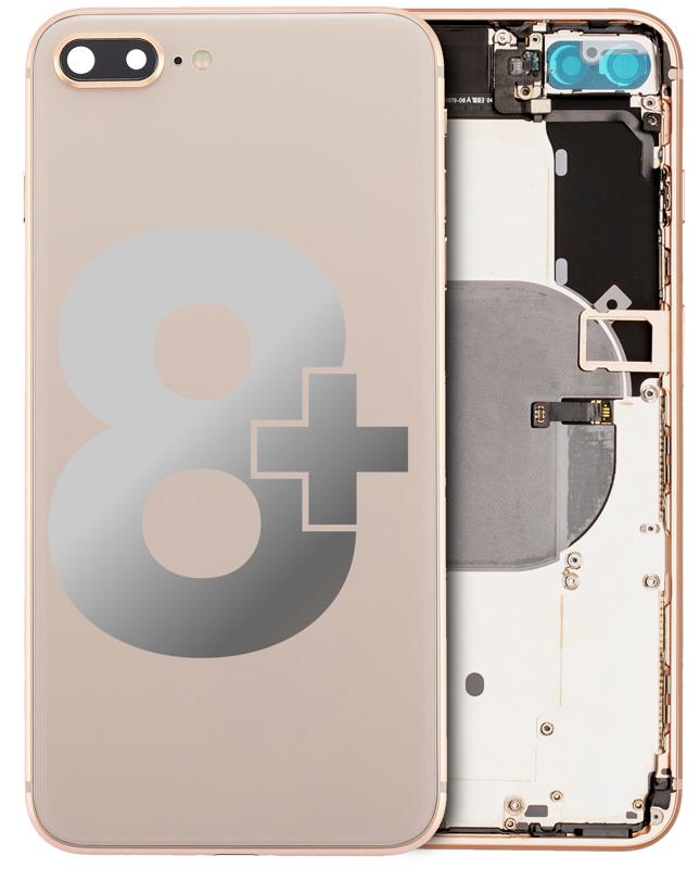 Tapa trasera con componentes pequeños previamente instalados para iPhone 8 Plus (Usada original Calidad C) (Dorado)