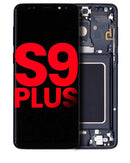 Pantalla OLED para Samsung Galaxy S9 Plus con marco (Negro Medianoche)