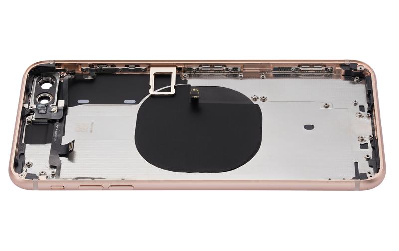 Tapa trasera con componentes pequenos pre-instalados para iPhone 8 Plus (Sin logo) (Dorado)