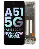 Pantalla OLED para Samsung Galaxy A51 5G (A516 / 2020) con marco (Prism Cube White) original