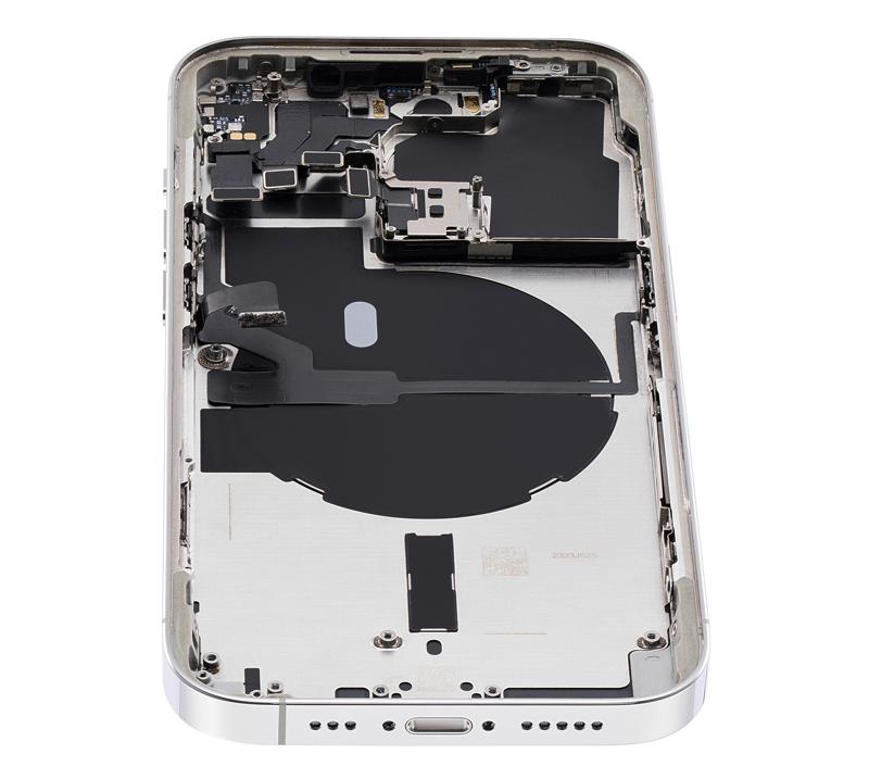 Tapa trasera para iPhone 14 Pro con componentes pequenos preinstalados (Version EE.UU.) (Original Usado: Grado A) (Plata)