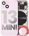 Tapa trasera con componentes pequeños pre-instalados para iPhone 13 Mini (Versión internacional) (Rosa)