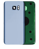 Tapa trasera con lente de camara para Samsung Galaxy S7 Edge (Azul Coral)