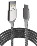 Cable USB Tipo C a USB Tipo A de 3 pies (AmpSentrix) (Infinity) (Plata)