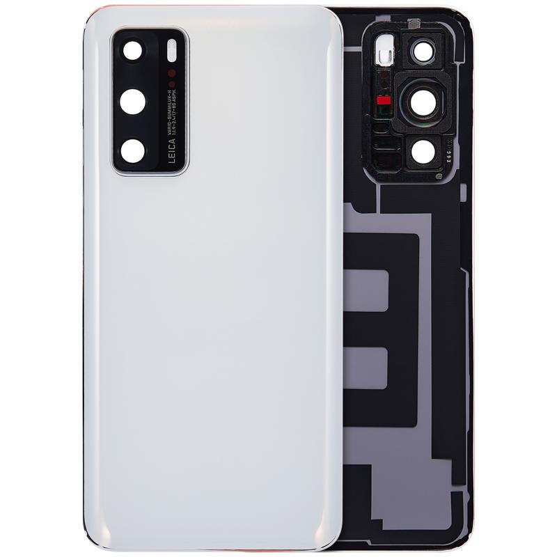 Tapa trasera con lente de camara para Huawei P40 (Blanco hielo)