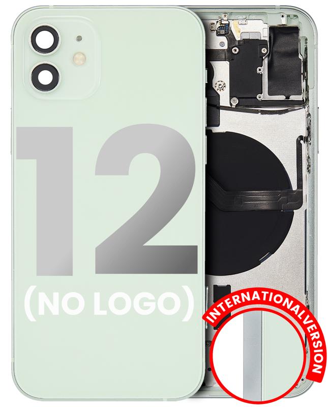 Tapa trasera para iPhone 12 con componentes pequenos pre-instalados (Version internacional, Verde)
