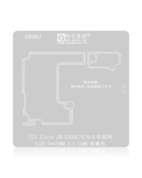 Stencil de Reballing BGA para capa media Samsung Galaxy S21 Ultra (SM-G998)