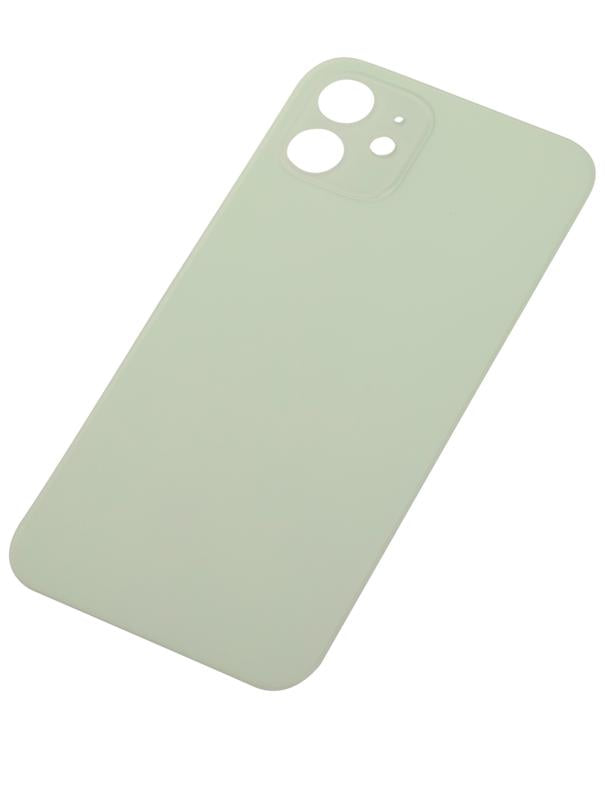 Tapa trasera con adhesivo 3M para iPhone 12 (agujero grande para camara, verde, sin logo)