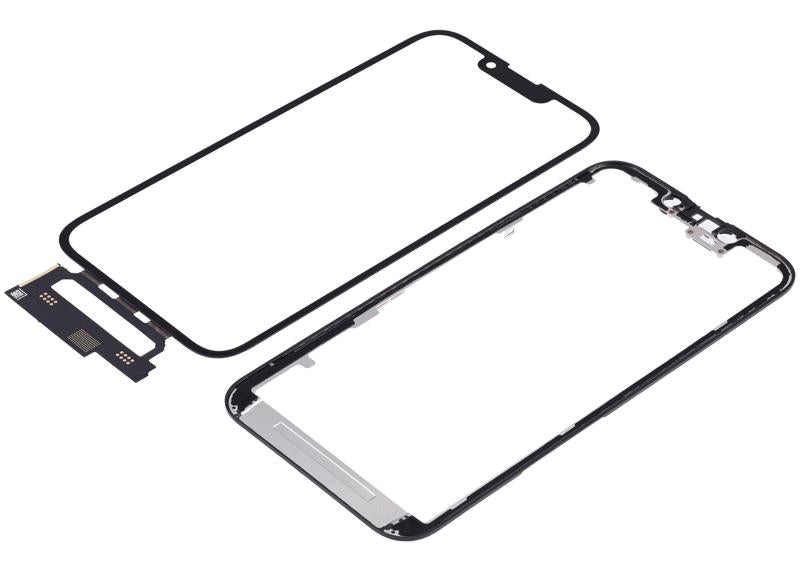 4 en 1 con marco incluido (Cristal frontal + OCA + Pantalla táctil + OCA preinstalada) para iPhone 13