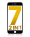 Vidrio frontal con marco para iPhone 7 (Paquete de 2) (Negro)