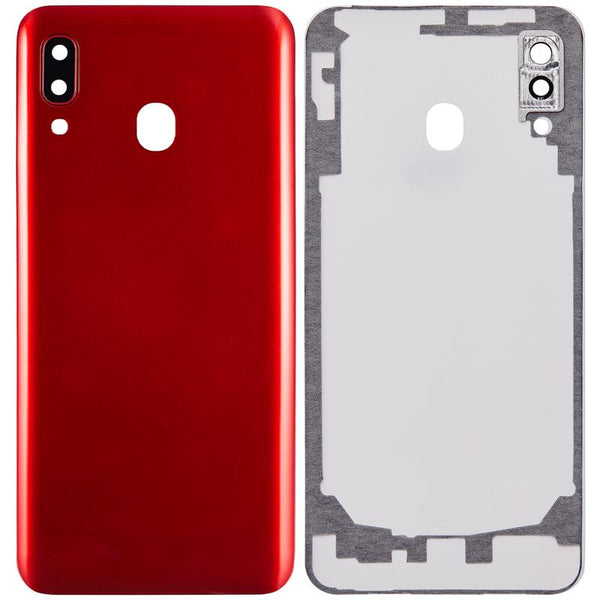 Tapa trasera con lente de camara para Samsung Galaxy A20 (A205 / 2019) (Rojo)