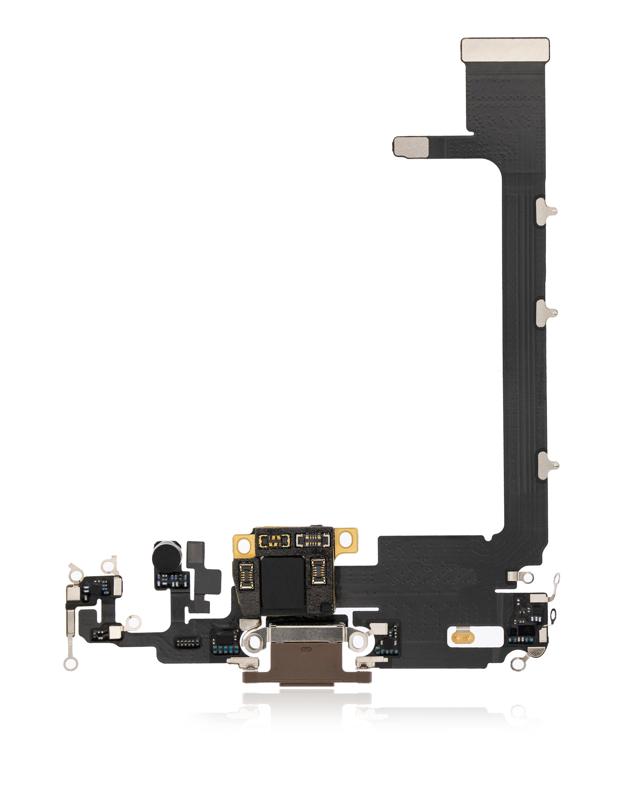Puerto de carga con placa para iPhone 11 Pro Max (Oro)