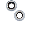 Lente de camara trasera con soporte y bisel para iPhone 15 / 15 Plus (Juego de 2 piezas) (Azul)