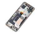 Pantalla OLED con marco para LG V60 ThinQ 5G (Marco plata, Blanco elegante)