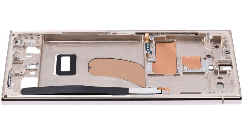 Marco medio para Samsung Galaxy S23 Ultra 5G (Version Norteamericana e Internacional) (Crema)