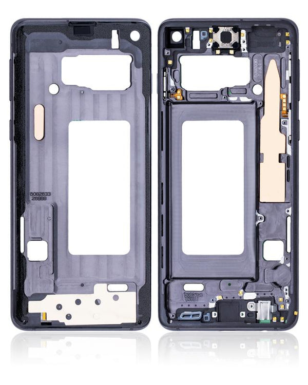 Carcasa intermedia para Samsung Galaxy S10 (con piezas pequeñas) (Negro Prisma)