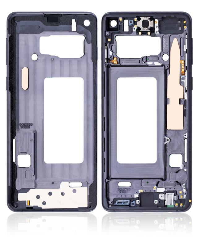 Carcasa intermedia para Samsung Galaxy S10 (con piezas pequeñas) (Negro Prisma)