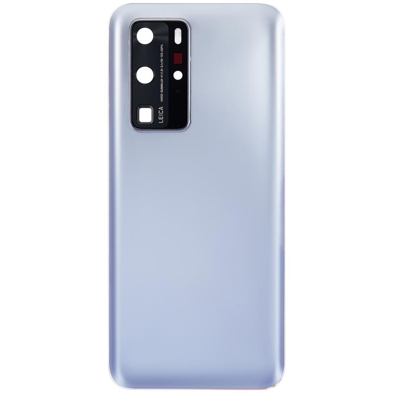 Tapa trasera con lente de camara para Huawei P40 Pro (Plata Mate)