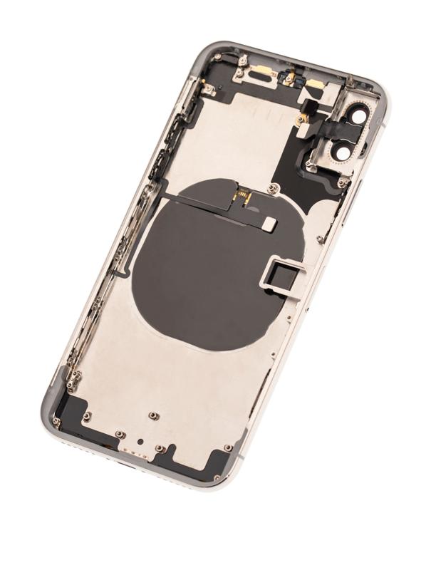 Tapa trasera para iPhone X con componentes pequenos pre-instalados (Plata)