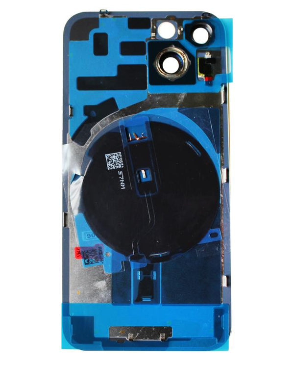 Tapa trasera con placa de acero, NFC inalambrico y iman MagSafe para iPhone 14 (Sin logo) (Amarillo)
