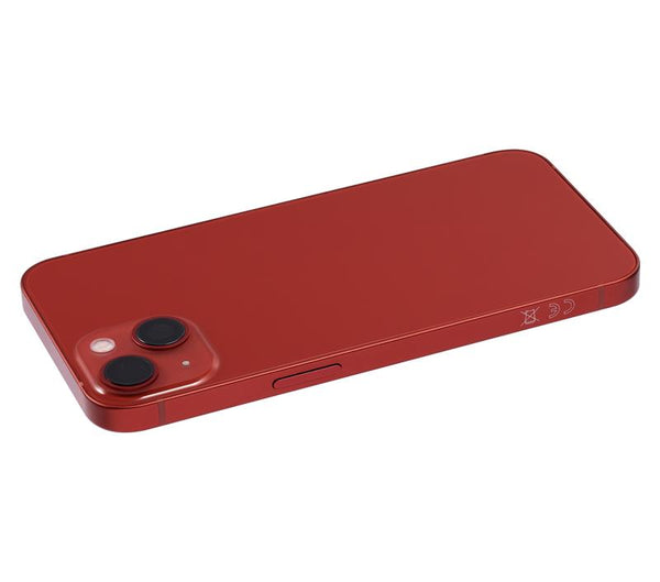 Tapa trasera para iPhone 13 con componentes pequeños pre-instalados (Sin logo) (Rojo)