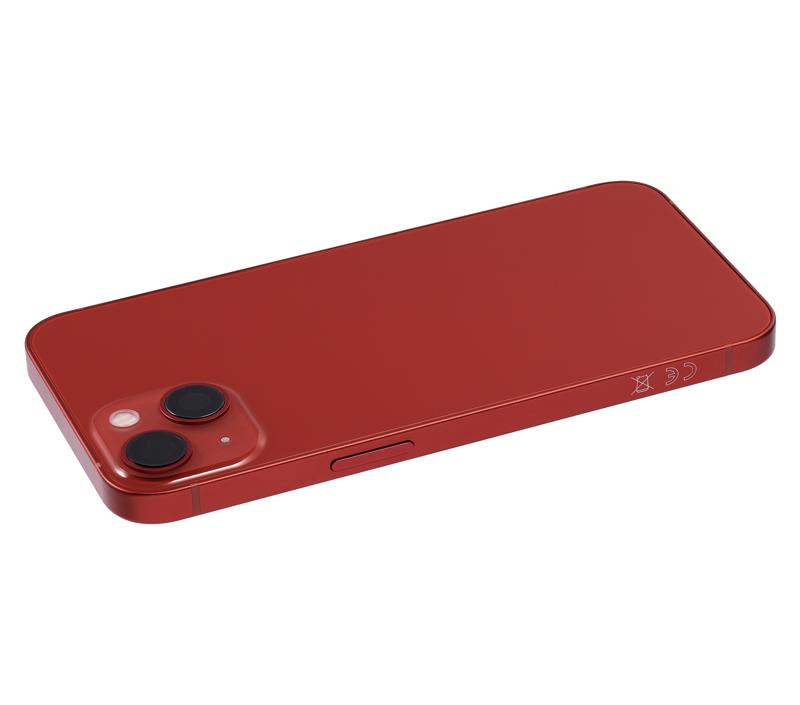 Tapa trasera para iPhone 13 con componentes pequeños pre-instalados (Sin logo) (Rojo)