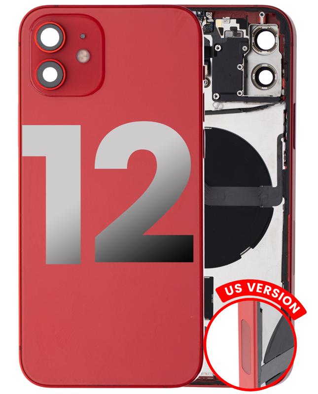 Tapa trasera con componentes pequeños preinstalados para iPhone 12 (Versión EE.UU.) (Rojo, Original Usado Grado B)