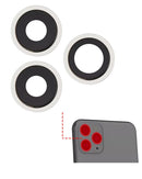 Lente de camara trasera con soporte y bisel para iPhone 11 Pro / Pro Max (Blanco)