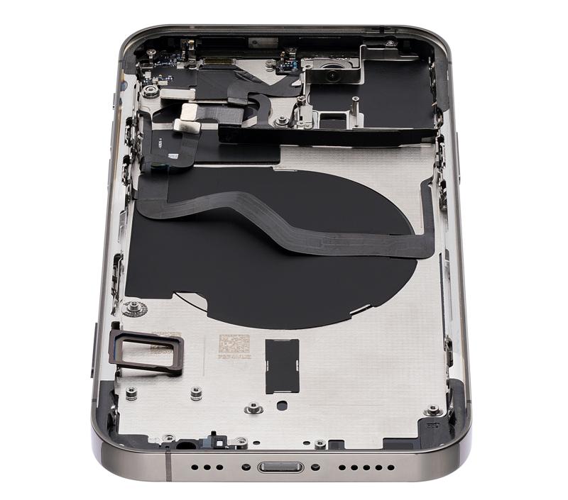 Tapa trasera para iPhone 12 Pro con componentes pequenos pre-instalados (Sin logo) (Version Internacional) (Grafito)