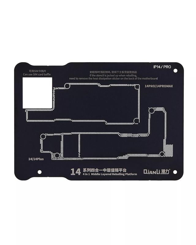 Plataforma de Reballing 4 en 1 para Marco Medio para iPhone 14 / 14 Plus / 14 Pro / 14 Pro Max