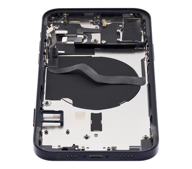 Tapa trasera para iPhone 12 con componentes pequeños pre-instalados (Versión internacional) (Negro)