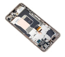 Pantalla OLED con marco para LG V60 ThinQ 5G (Marco plata, Blanco elegante)