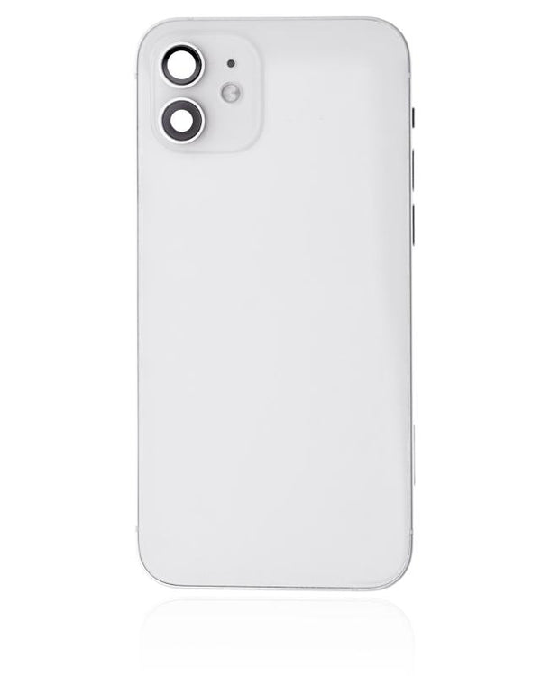 Tapa trasera con componentes pequeños pre-instalados para iPhone 12 (Versión Internacional) (Usado OEM: Grado A) (Blanco)