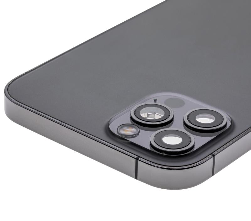 Tapa trasera para iPhone 12 Pro con componentes pequenos pre-instalados (Version EE.UU.) (Usada original grado C) (Grafito)