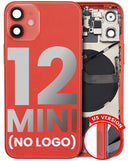 Tapa trasera con componentes pequeños pre-instalados para iPhone 12 Mini (Versión US) (Sin Logo) (Rojo)