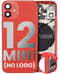 Tapa trasera con componentes pequeños pre-instalados para iPhone 12 Mini (Versión US) (Sin Logo) (Rojo)