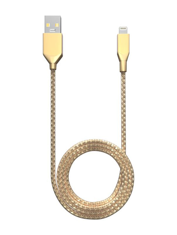 Cable USB Tipo A a Lightning de 6 ft AmpSentrix Infinity Dorado
