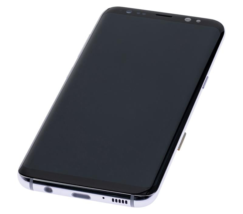 Pantalla OLED para Samsung Galaxy S8 con marco (Reacondicionada) (Gris / Violeta)