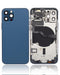 Tapa trasera para iPhone 12 Pro (Versión EE.UU.) Azul Pacífico con componentes pequeños pre-instalados sin logo