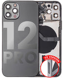 Tapa trasera para iPhone 12 Pro con componentes pequeños pre-instalados (Versión Internacional) Grado C (Gris grafito)