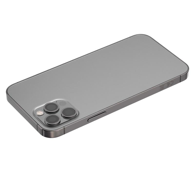 Tapa trasera para iPhone 12 Pro con componentes pequenos pre-instalados (Sin logo) (Version Internacional) (Grafito)